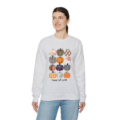 Happy Fall Y'all Pumpkins Unisex Crewneck Sweatshirt | Crew neck, DTG, Men's Clothing, Regular fit, Sweatshirts, Unisex, Valentine's Day Picks, Women's Clothing