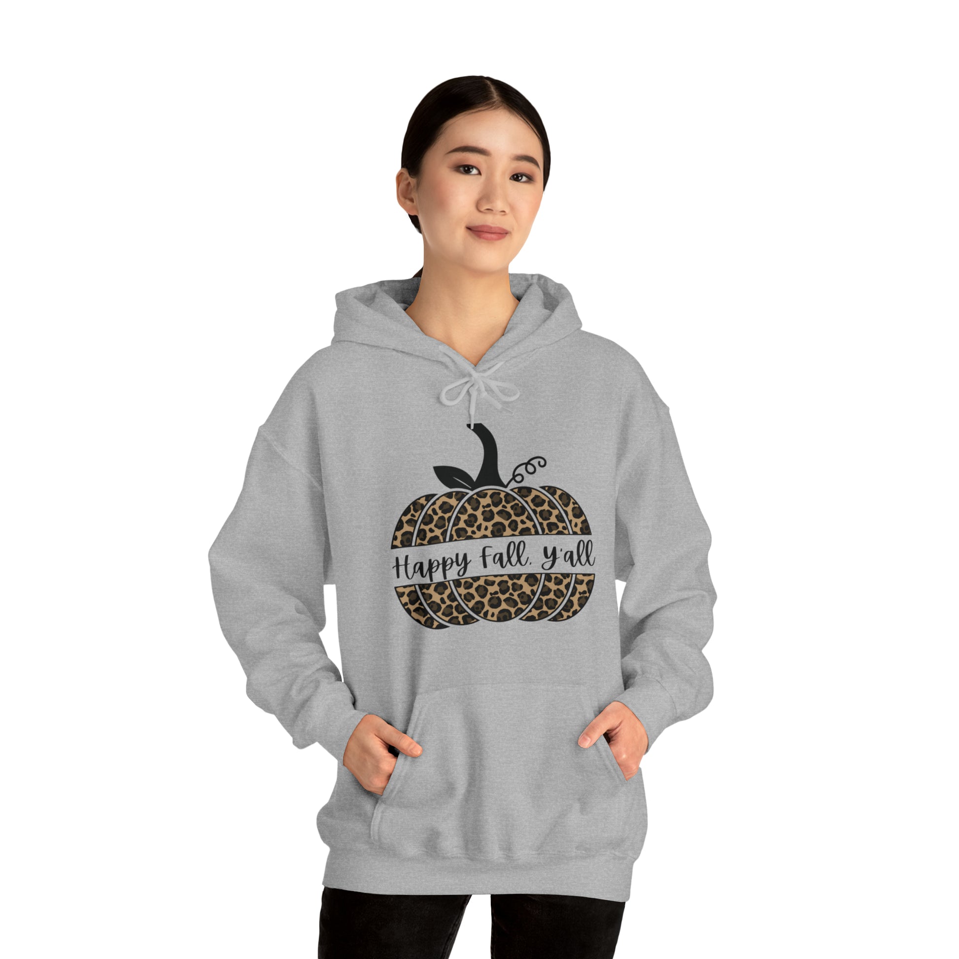 Happy Fall Y'all Hooded Unisex Hooded Sweatshirt | DTG, Hoodies, Men's Clothing, Regular fit, Unisex, Women's Clothing