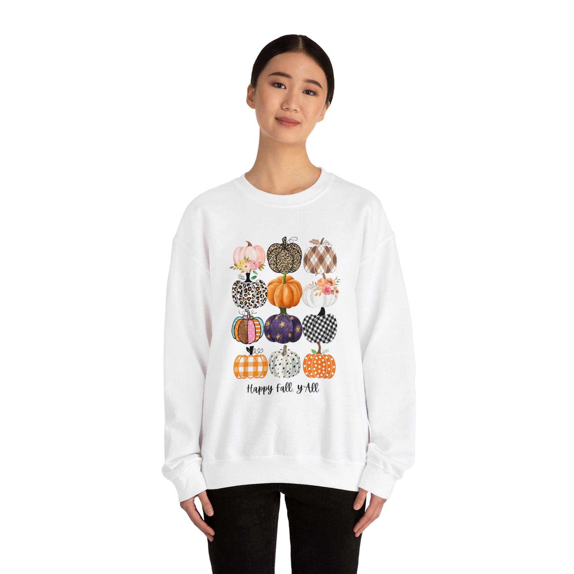 Happy Fall Y'all Pumpkins Unisex Crewneck Sweatshirt | Crew neck, DTG, Men's Clothing, Regular fit, Sweatshirts, Unisex, Valentine's Day Picks, Women's Clothing