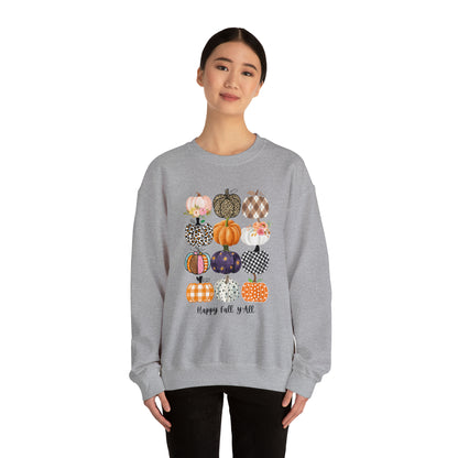 Happy Fall Y'all Pumpkins Unisex Crewneck Sweatshirt | Crew neck, DTG, Men's Clothing, Regular fit, Sweatshirts, Unisex, Valentine's Day Picks, Women's Clothing