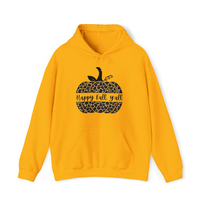 Happy Fall Y'all Hooded Unisex Hooded Sweatshirt | DTG, Hoodies, Men's Clothing, Regular fit, Unisex, Women's Clothing