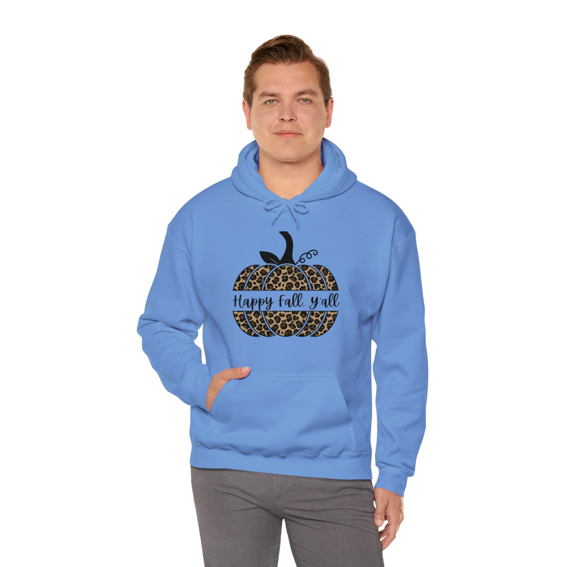 Happy Fall Y'all Hooded Unisex Hooded Sweatshirt | DTG, Hoodies, Men's Clothing, Regular fit, Unisex, Women's Clothing