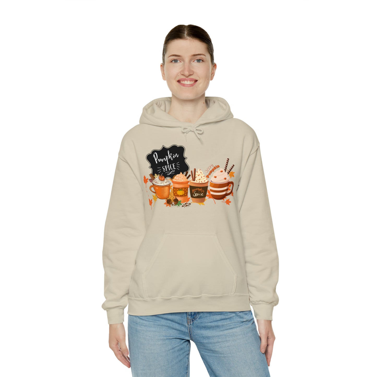 Pumpkin Spice Hooded Unisex Hooded Sweatshirt | DTG, Hoodies, Men's Clothing, Regular fit, Unisex, Women's Clothing