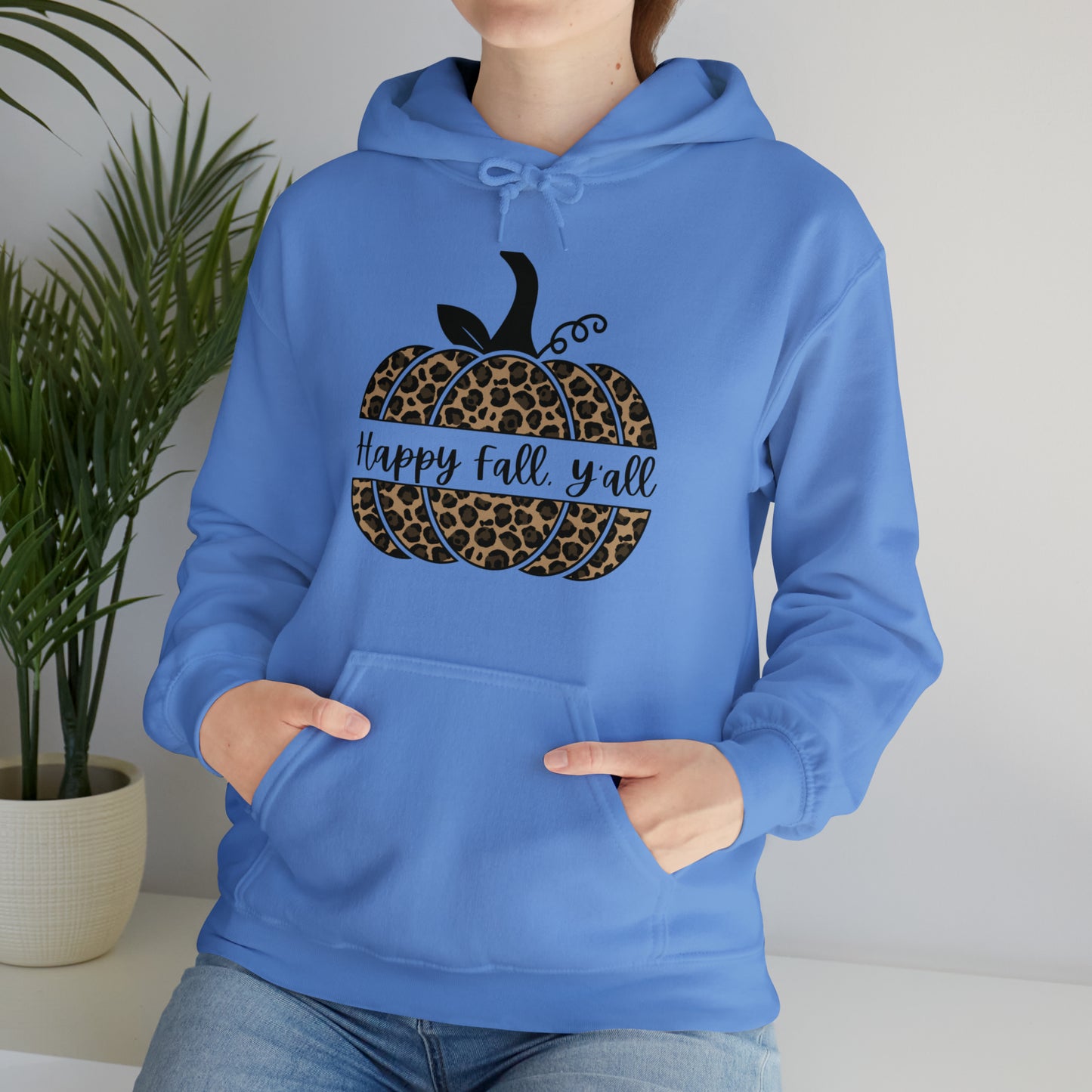 Happy Fall Y'all Hooded Unisex Hooded Sweatshirt | DTG, Hoodies, Men's Clothing, Regular fit, Unisex, Women's Clothing