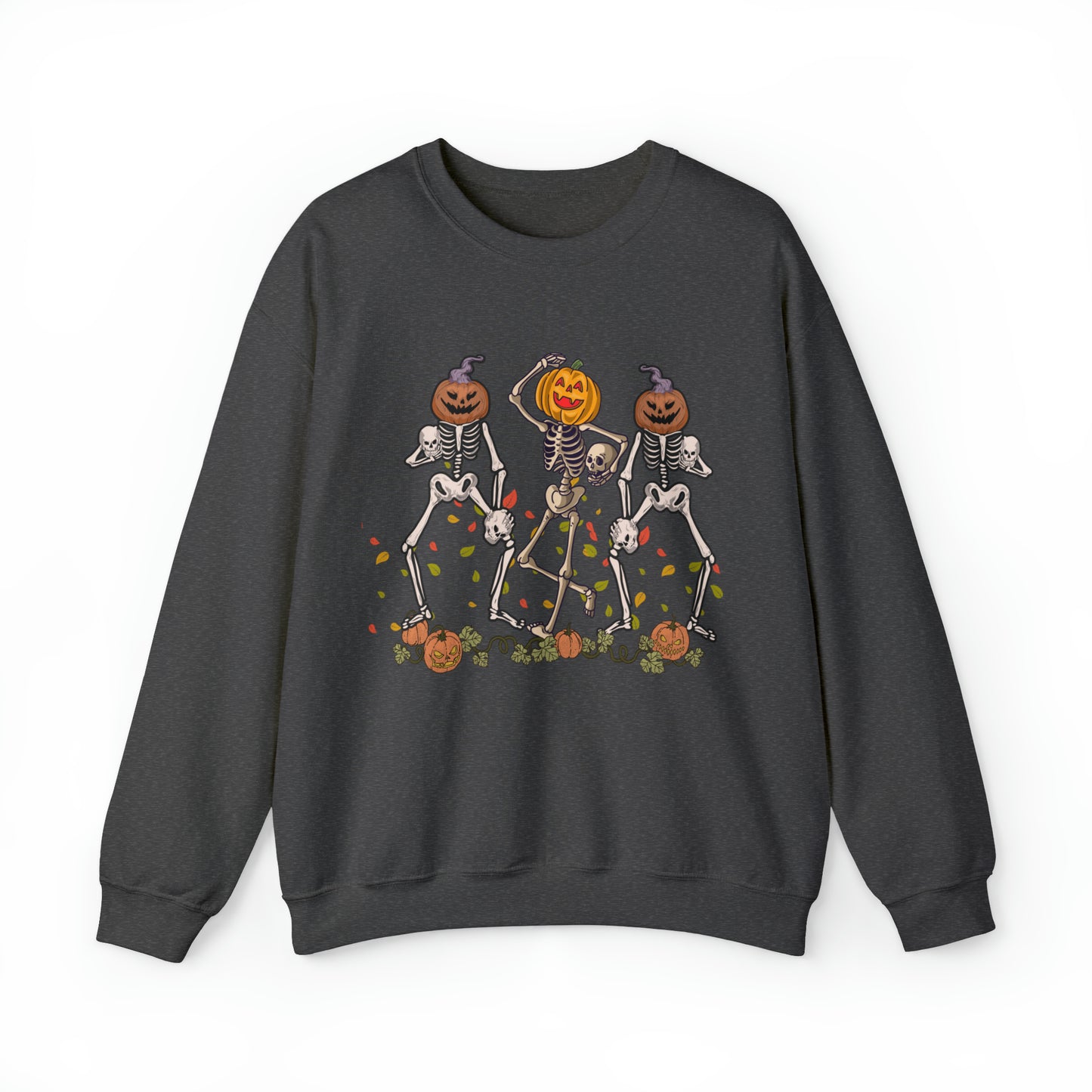 Halloween Skeletons Pumpkin Unisex Crewneck Sweatshirt | Crew neck, DTG, Men's Clothing, Regular fit, Sweatshirts, Unisex, Valentine's Day Picks, Women's Clothing