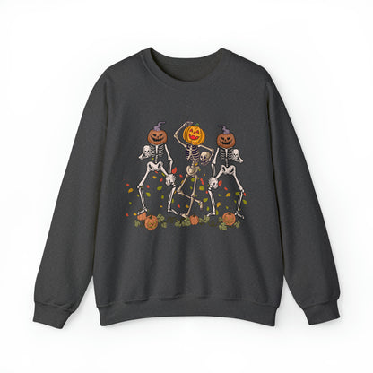 Halloween Skeletons Pumpkin Unisex Crewneck Sweatshirt | Crew neck, DTG, Men's Clothing, Regular fit, Sweatshirts, Unisex, Valentine's Day Picks, Women's Clothing