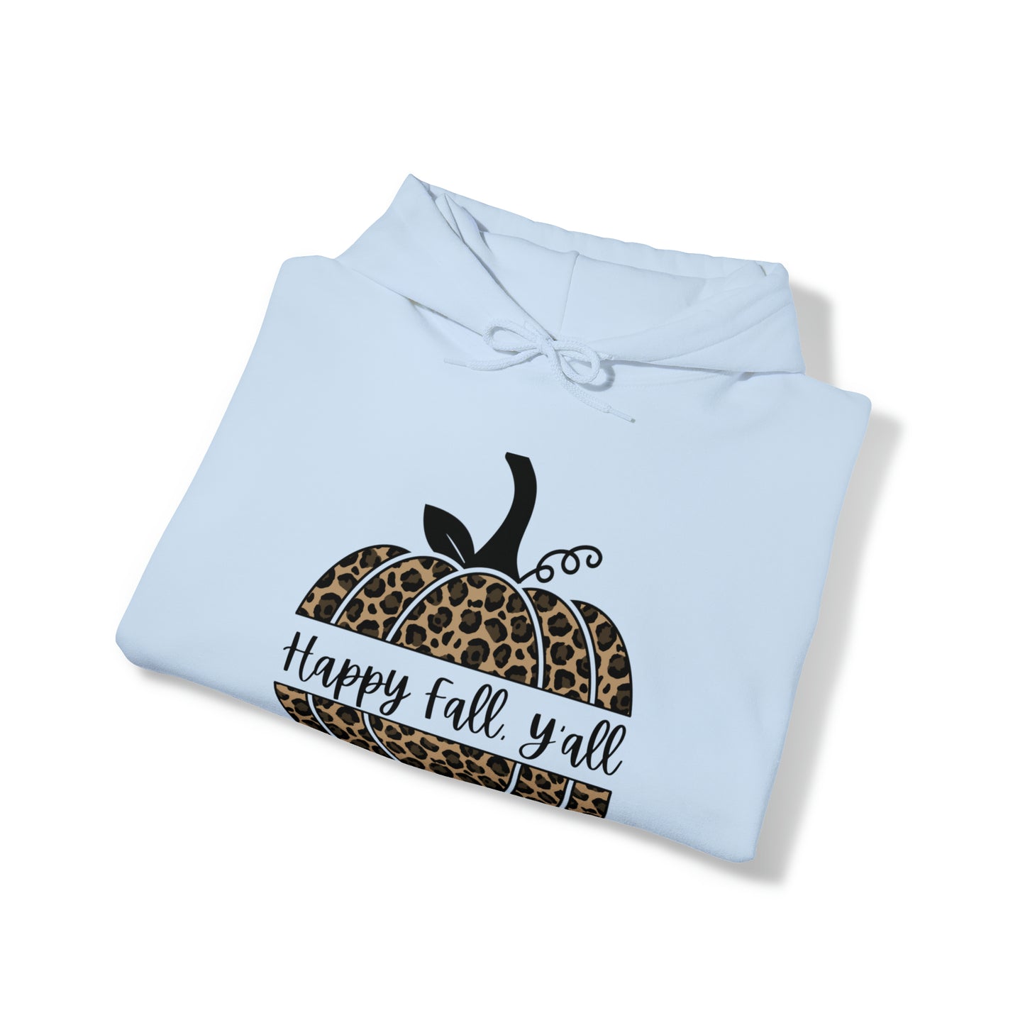 Happy Fall Y'all Hooded Unisex Hooded Sweatshirt | DTG, Hoodies, Men's Clothing, Regular fit, Unisex, Women's Clothing