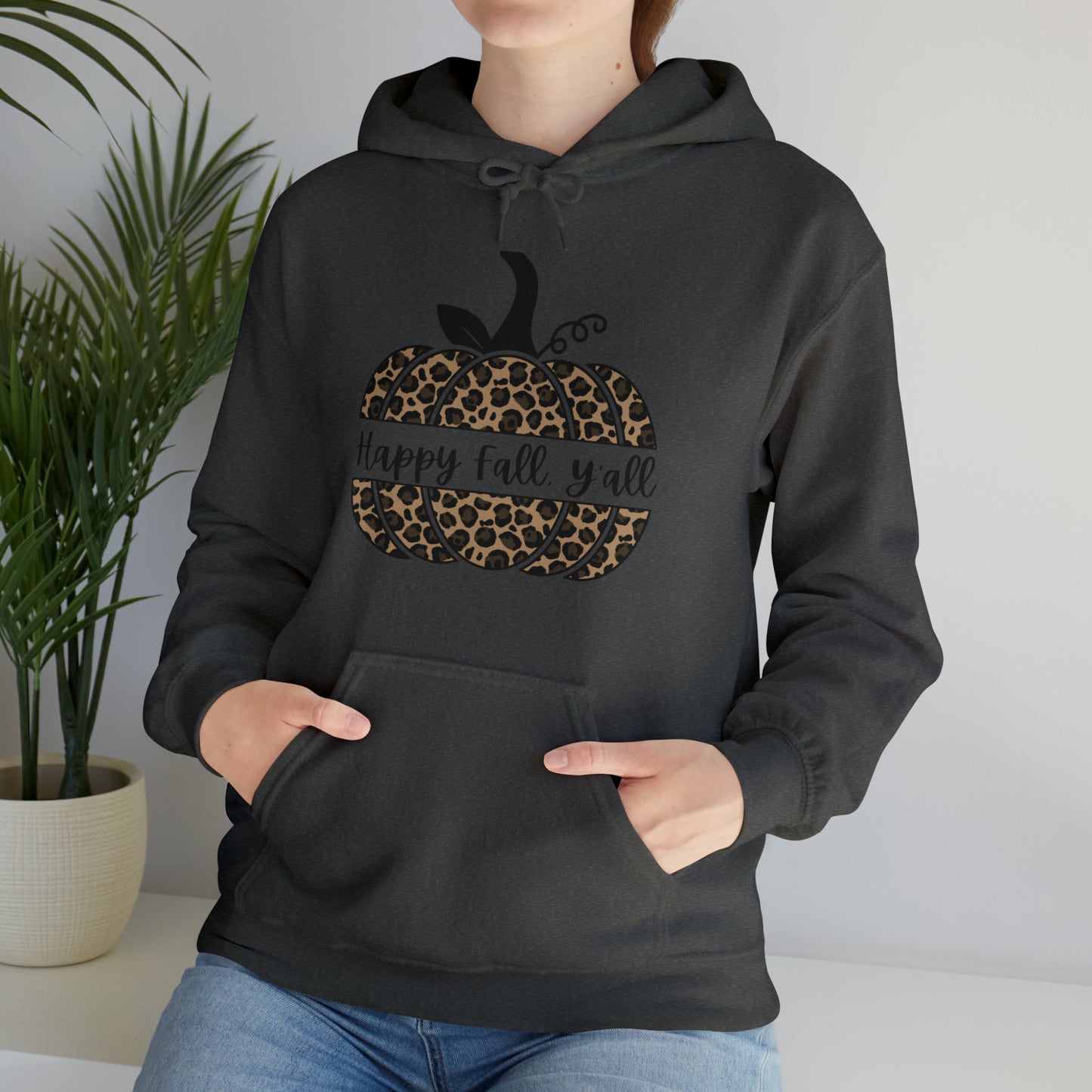 Happy Fall Y'all Hooded Unisex Hooded Sweatshirt | DTG, Hoodies, Men's Clothing, Regular fit, Unisex, Women's Clothing