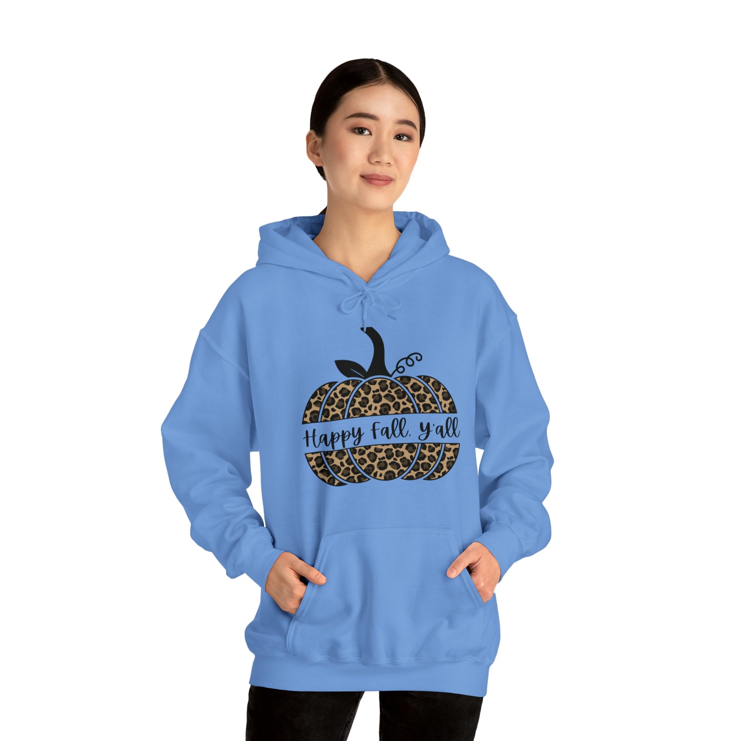 Happy Fall Y'all Hooded Unisex Hooded Sweatshirt | DTG, Hoodies, Men's Clothing, Regular fit, Unisex, Women's Clothing