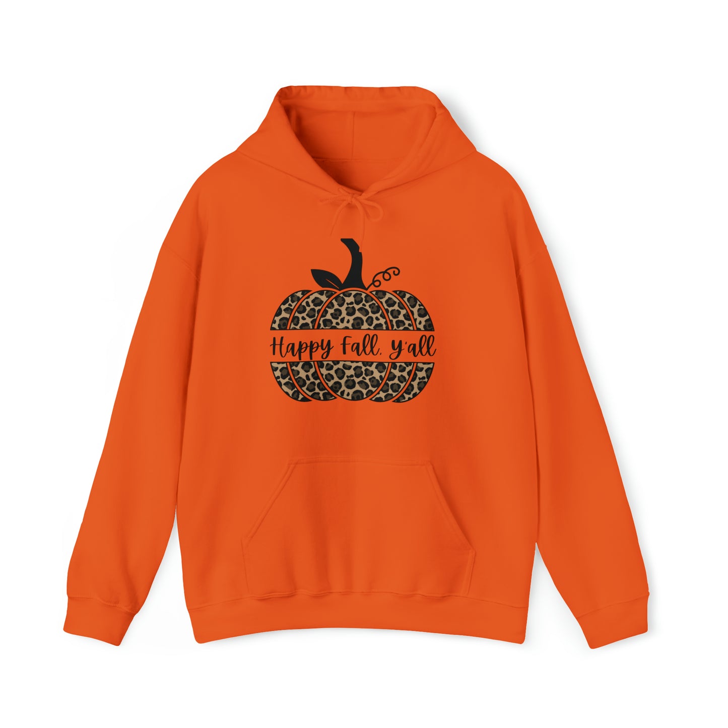 Happy Fall Y'all Hooded Unisex Hooded Sweatshirt | DTG, Hoodies, Men's Clothing, Regular fit, Unisex, Women's Clothing