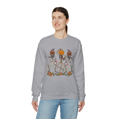 Halloween Skeletons Pumpkin Unisex Crewneck Sweatshirt | Crew neck, DTG, Men's Clothing, Regular fit, Sweatshirts, Unisex, Valentine's Day Picks, Women's Clothing