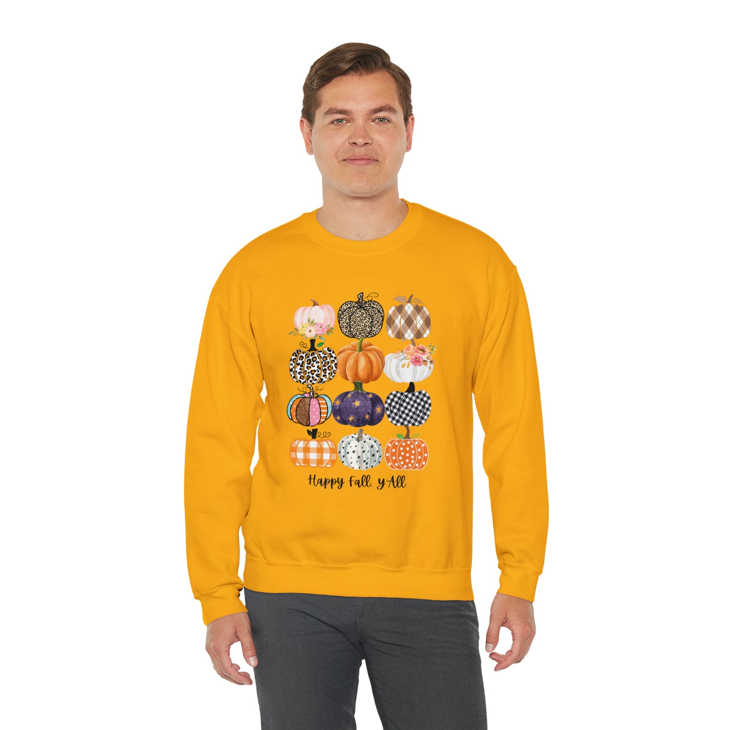 Happy Fall Y'all Pumpkins Unisex Crewneck Sweatshirt | Crew neck, DTG, Men's Clothing, Regular fit, Sweatshirts, Unisex, Valentine's Day Picks, Women's Clothing