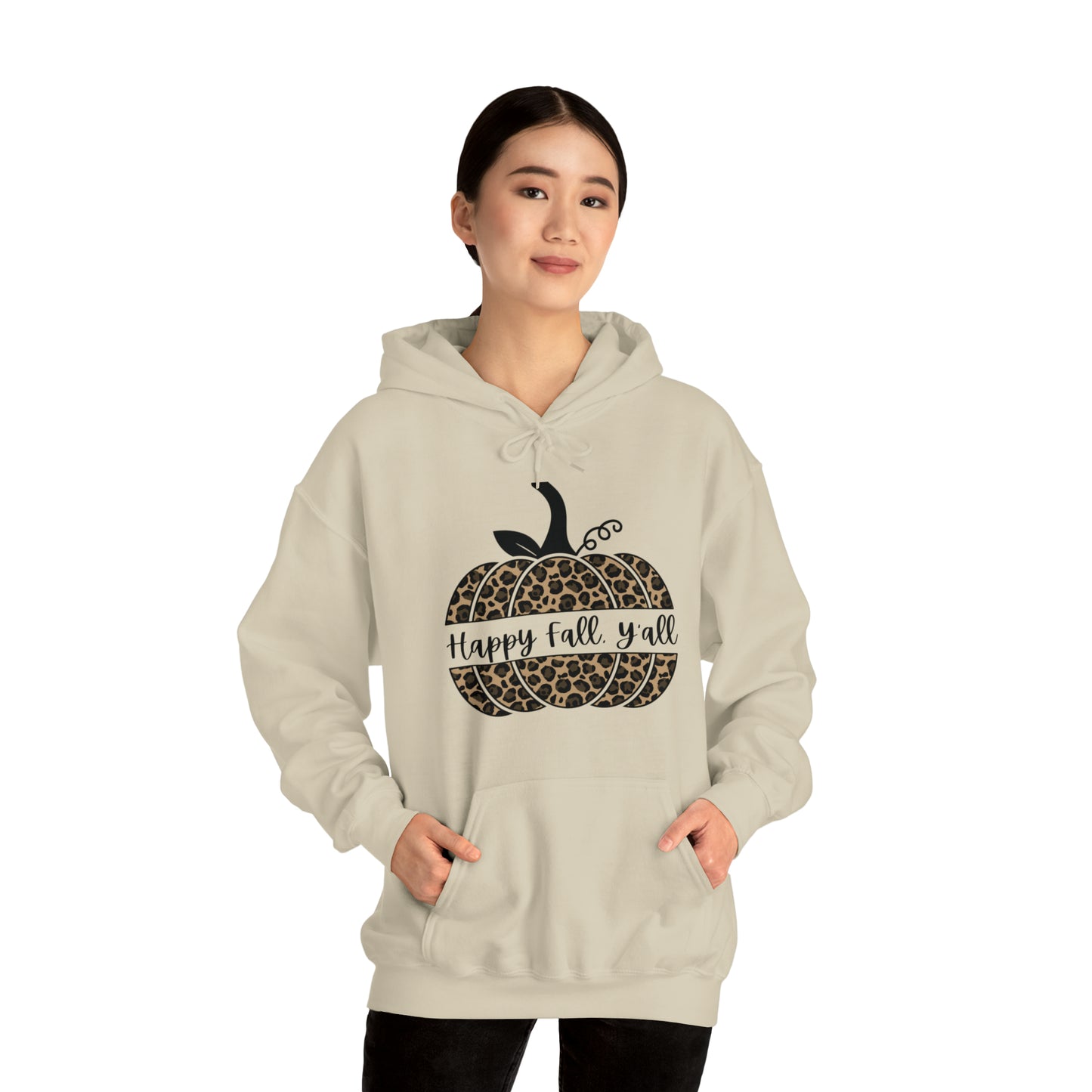 Happy Fall Y'all Hooded Unisex Hooded Sweatshirt | DTG, Hoodies, Men's Clothing, Regular fit, Unisex, Women's Clothing