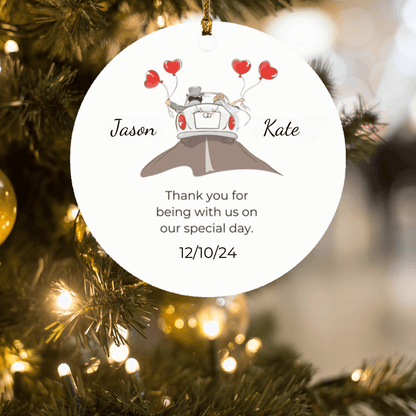 Personalized Just Married Thank You Ornament