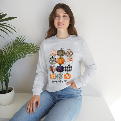 Happy Fall Y'all Pumpkins Unisex Crewneck Sweatshirt | Crew neck, DTG, Men's Clothing, Regular fit, Sweatshirts, Unisex, Valentine's Day Picks, Women's Clothing