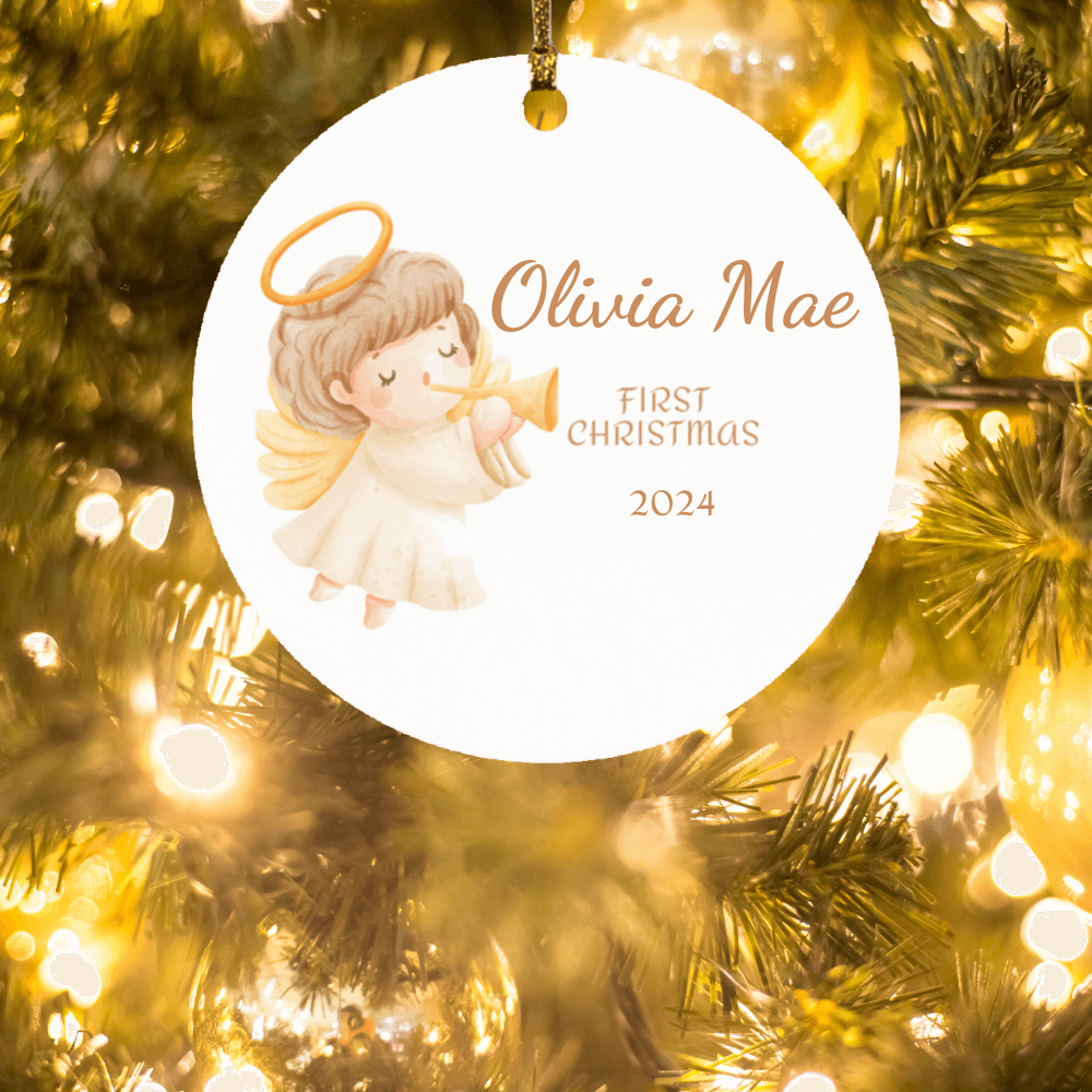 Personalized Baby First Christmas Angel Ornament