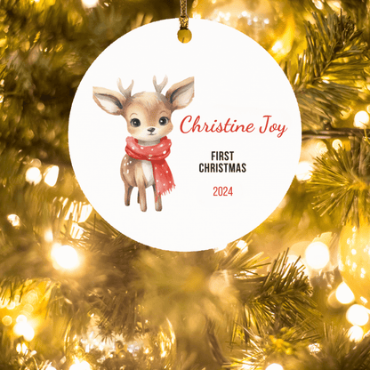 Personalized Baby's First Christmas Deer Ornament