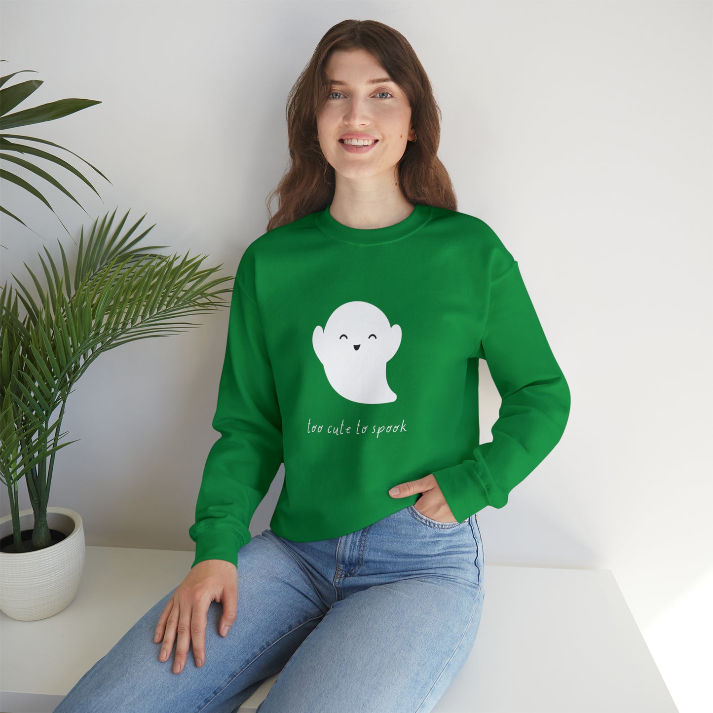 Too Cute To Spook Unisex Crewneck Sweatshirt | Crew neck, DTG, Men's Clothing, Regular fit, Sweatshirts, Unisex, Valentine's Day Picks, Women's Clothing