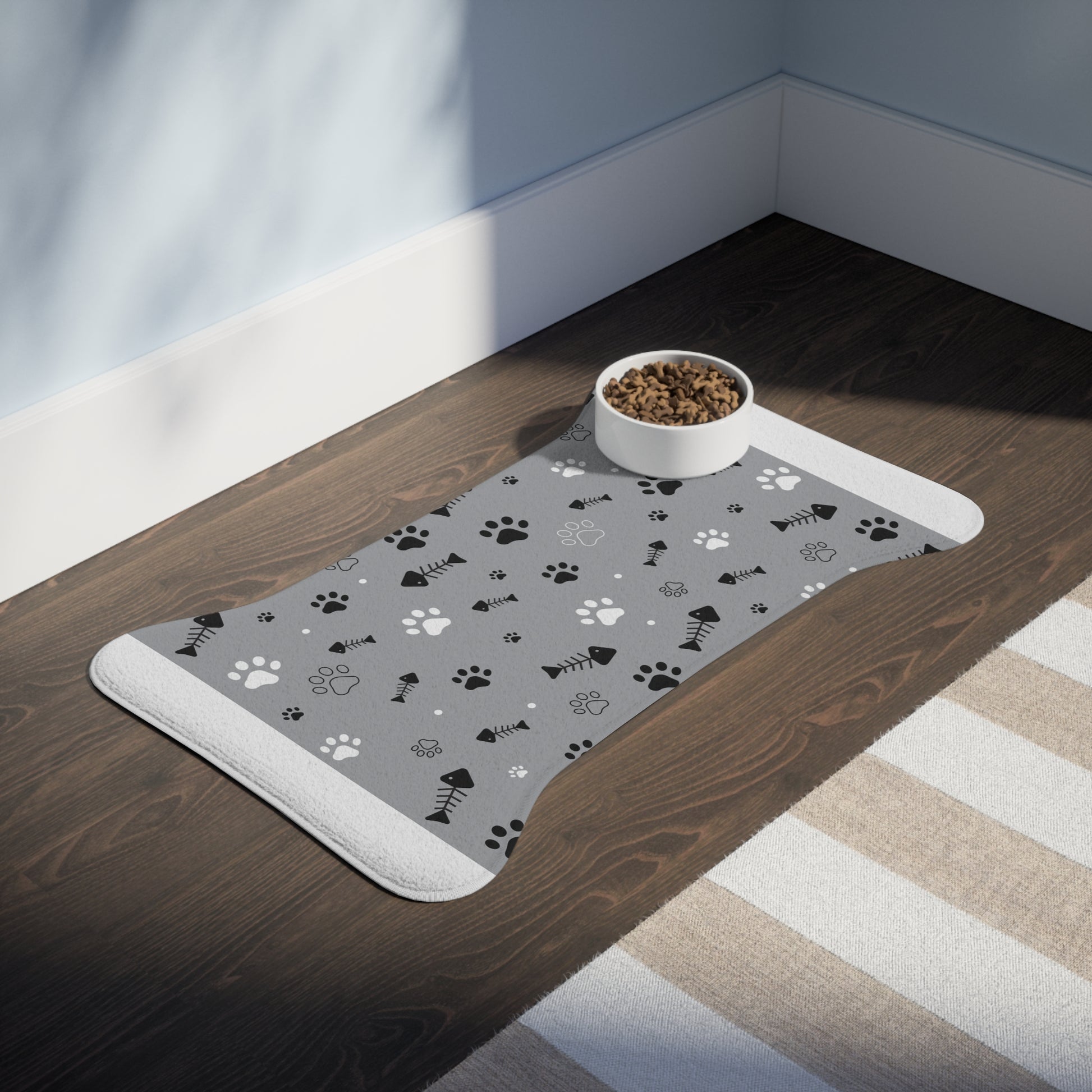 Pet Feeding Mats Paw Fish Bone Design | Accessories, Cat, Cats, dog, Dogs, Indoor, Pet, Pets, Sublimation