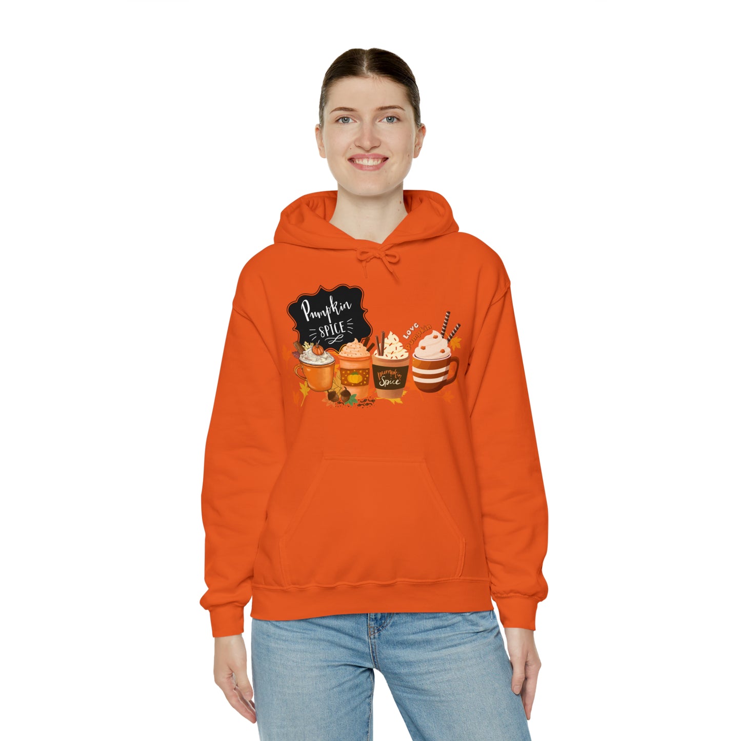 Pumpkin Spice Hooded Unisex Hooded Sweatshirt | DTG, Hoodies, Men's Clothing, Regular fit, Unisex, Women's Clothing