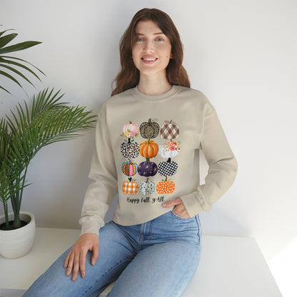 Happy Fall Y'all Pumpkins Unisex Crewneck Sweatshirt | Crew neck, DTG, Men's Clothing, Regular fit, Sweatshirts, Unisex, Valentine's Day Picks, Women's Clothing