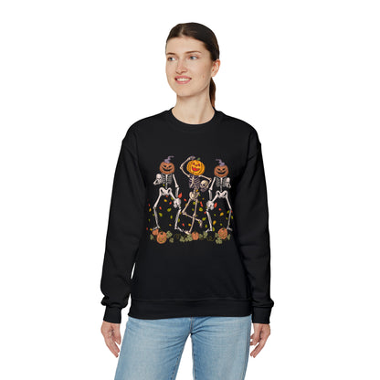 Halloween Skeletons Pumpkin Unisex Crewneck Sweatshirt | Crew neck, DTG, Men's Clothing, Regular fit, Sweatshirts, Unisex, Valentine's Day Picks, Women's Clothing