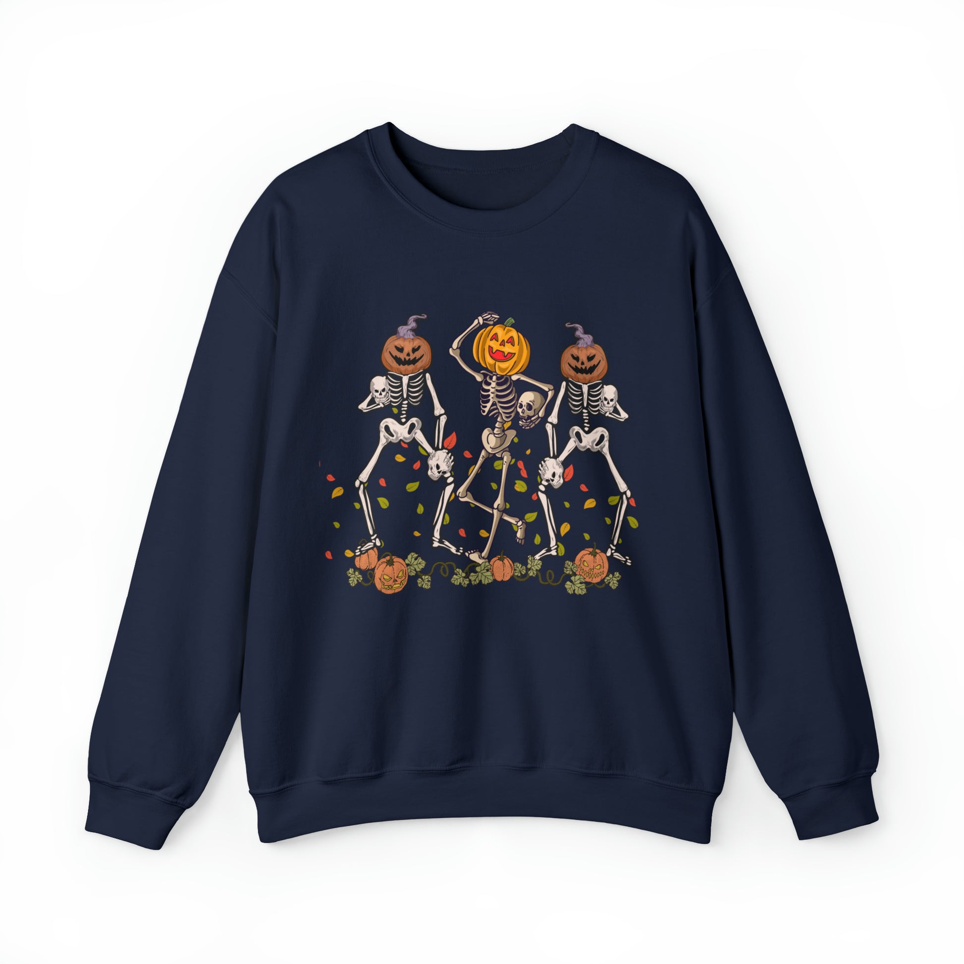 Halloween Skeletons Pumpkin Unisex Crewneck Sweatshirt | Crew neck, DTG, Men's Clothing, Regular fit, Sweatshirts, Unisex, Valentine's Day Picks, Women's Clothing