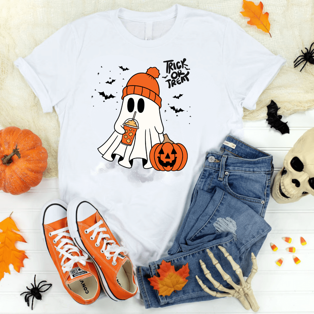 Trick Or Treat Ghost Apparel | T-Shirts & Sweatshirts