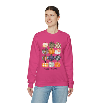 Happy Fall Y'all Pumpkins Unisex Crewneck Sweatshirt | Crew neck, DTG, Men's Clothing, Regular fit, Sweatshirts, Unisex, Valentine's Day Picks, Women's Clothing