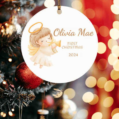 Personalized Baby First Christmas Angel Ornament