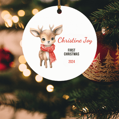 Personalized Baby's First Christmas Deer Ornament