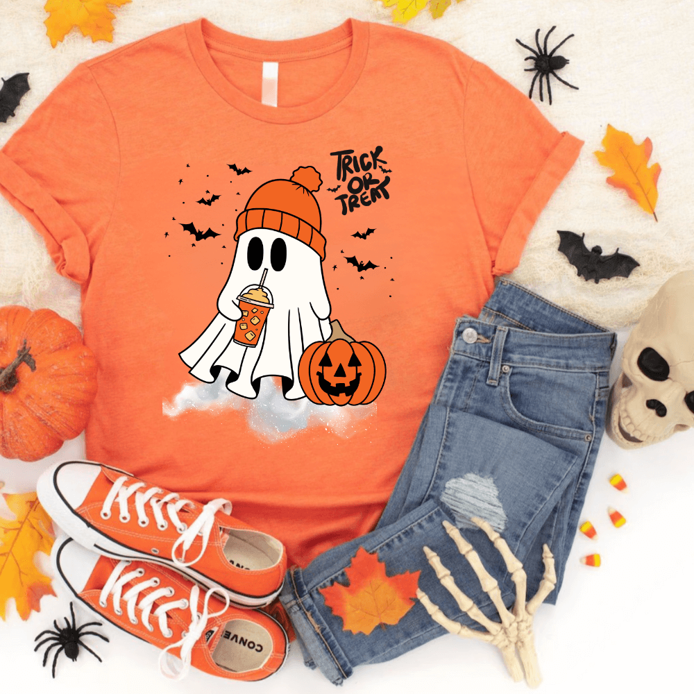 Trick Or Treat Ghost Apparel | T-Shirts & Sweatshirts