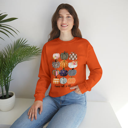 Happy Fall Y'all Pumpkins Unisex Crewneck Sweatshirt | Crew neck, DTG, Men's Clothing, Regular fit, Sweatshirts, Unisex, Valentine's Day Picks, Women's Clothing