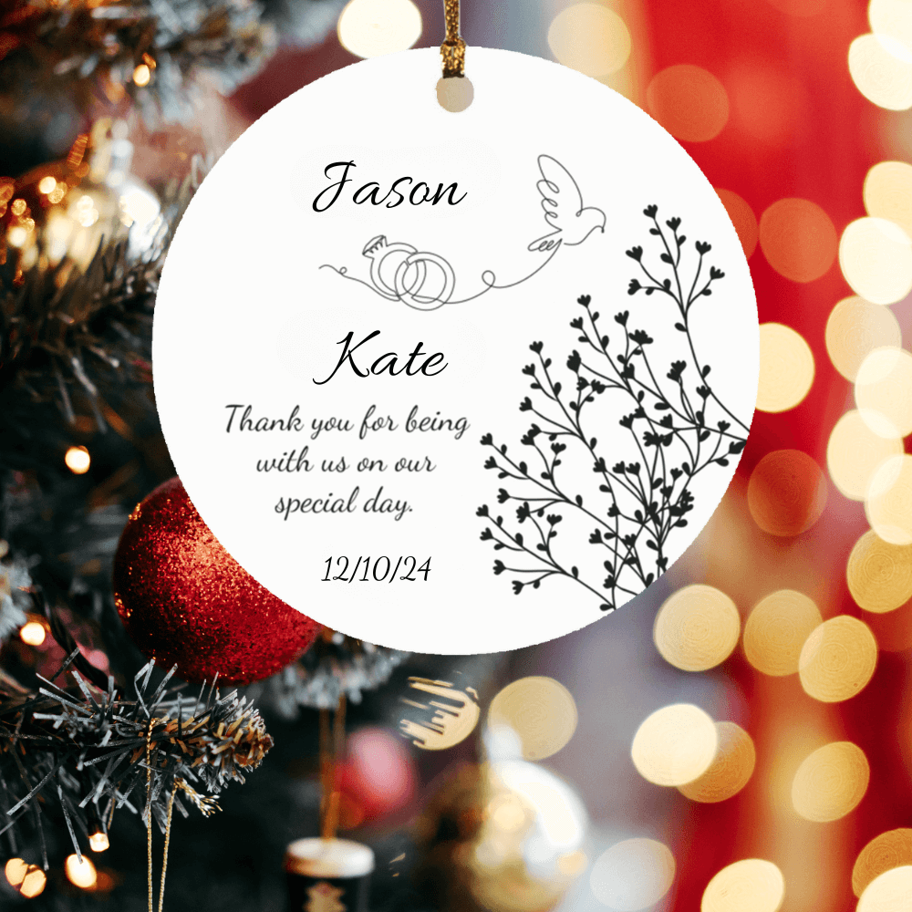 Personalized Couple Rings Thank You Ornament