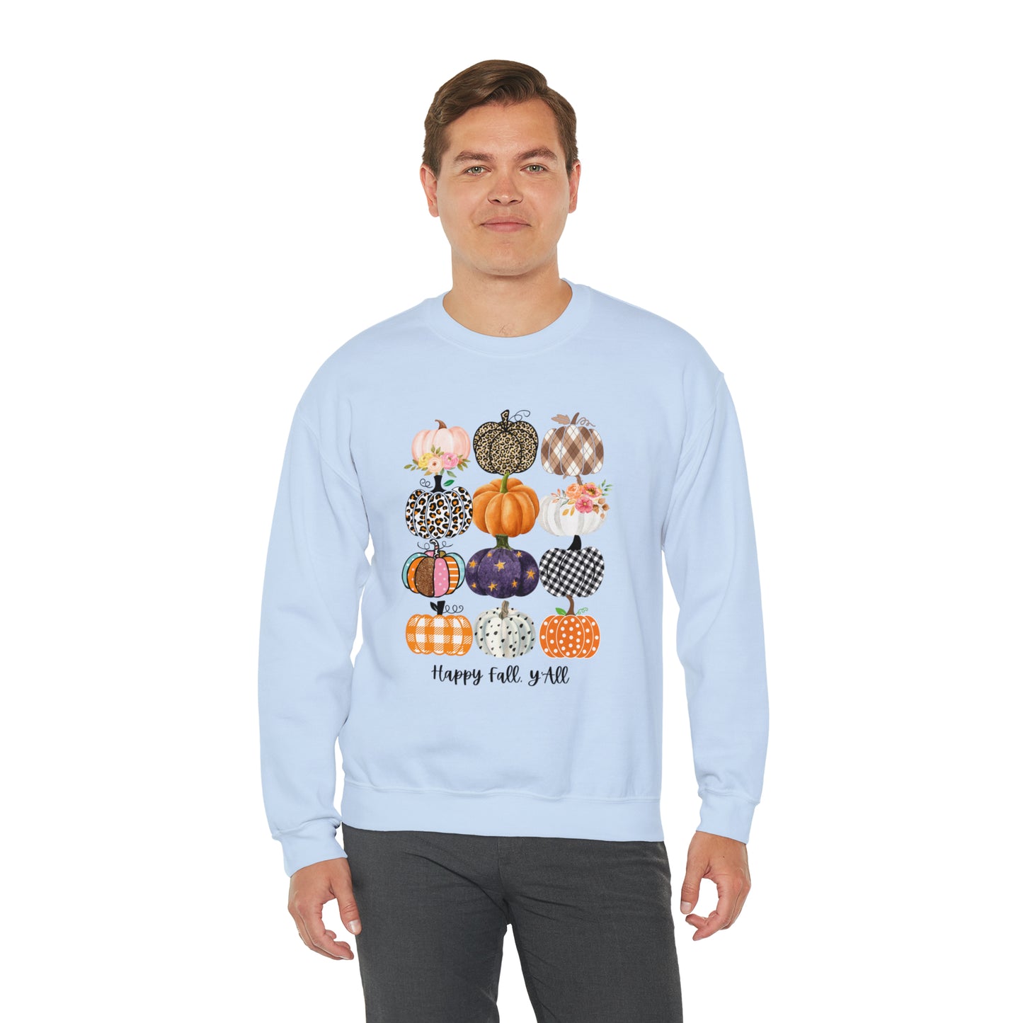 Happy Fall Y'all Pumpkins Unisex Crewneck Sweatshirt | Crew neck, DTG, Men's Clothing, Regular fit, Sweatshirts, Unisex, Valentine's Day Picks, Women's Clothing