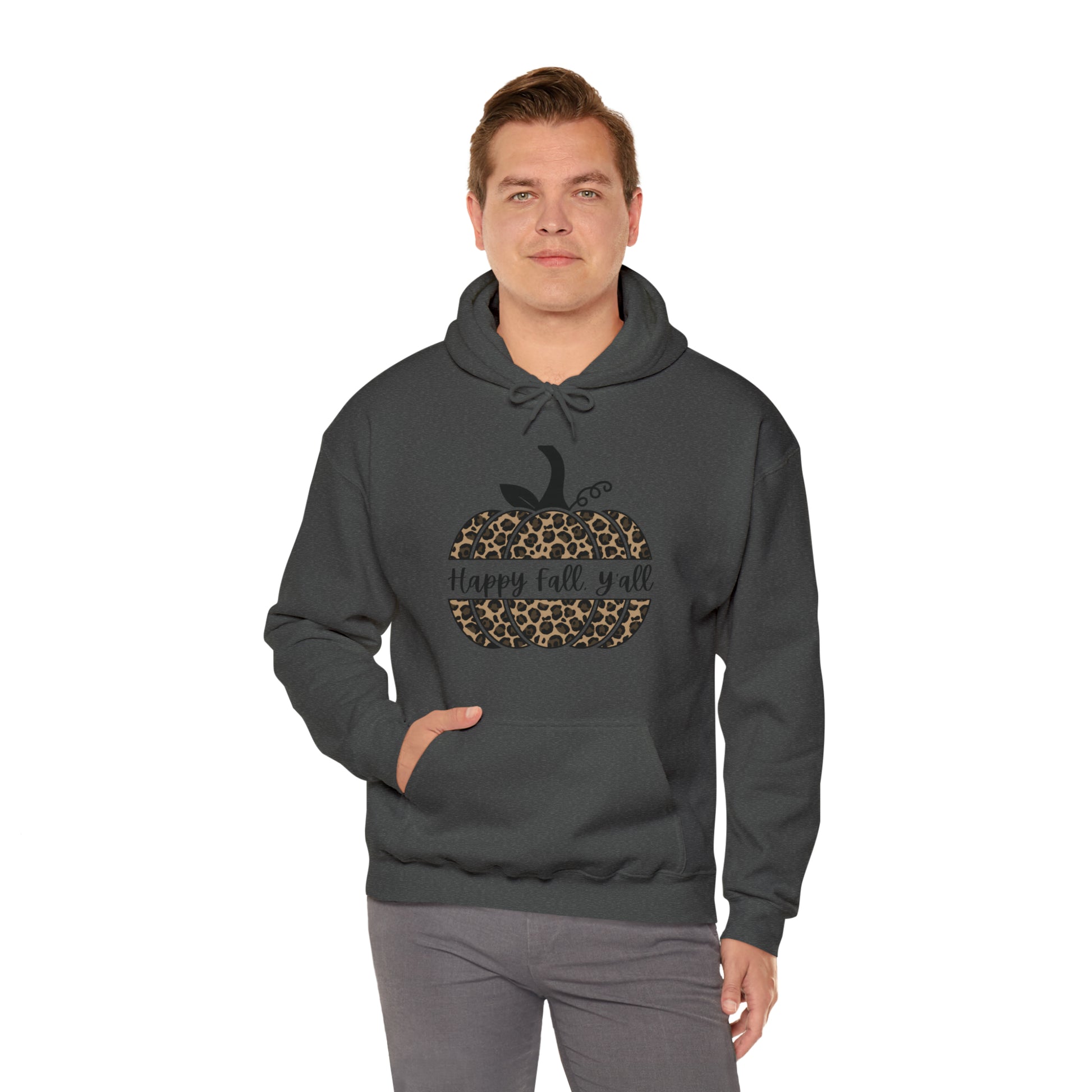 Happy Fall Y'all Hooded Unisex Hooded Sweatshirt | DTG, Hoodies, Men's Clothing, Regular fit, Unisex, Women's Clothing