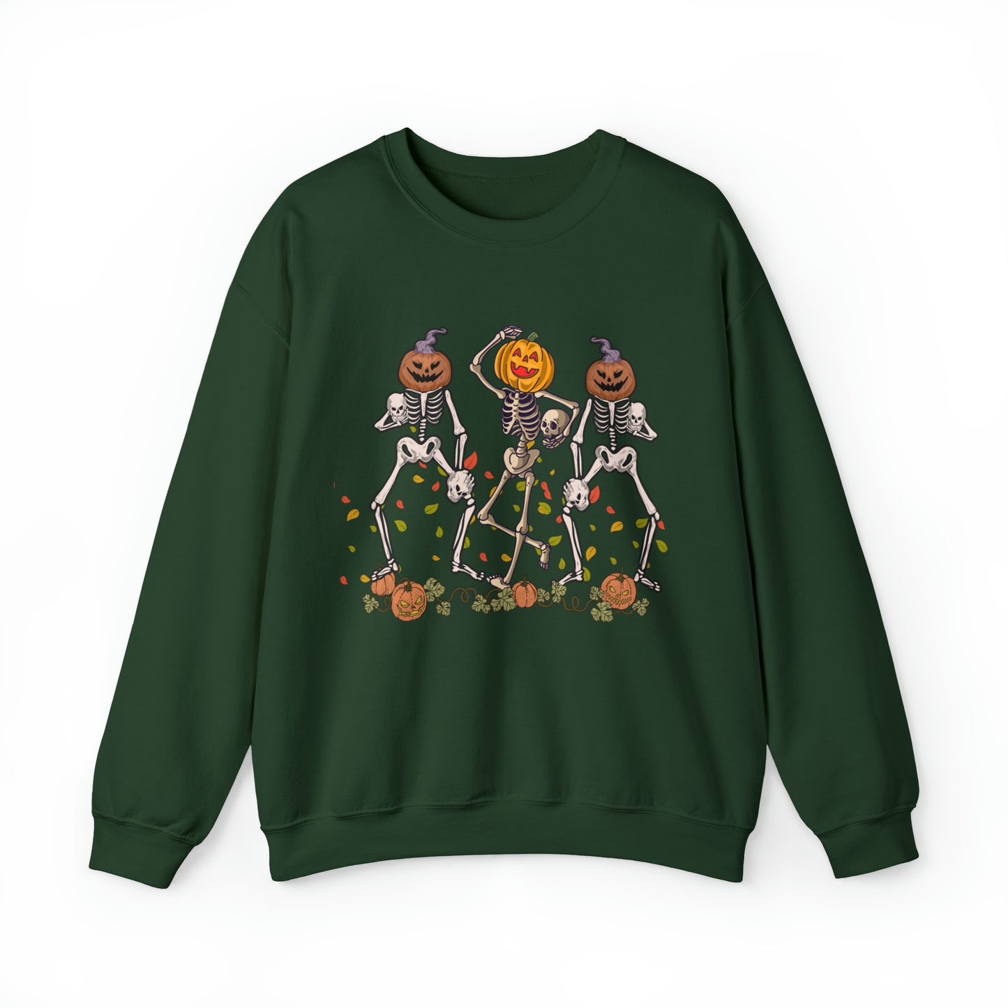 Halloween Skeletons Pumpkin Unisex Crewneck Sweatshirt | Crew neck, DTG, Men's Clothing, Regular fit, Sweatshirts, Unisex, Valentine's Day Picks, Women's Clothing