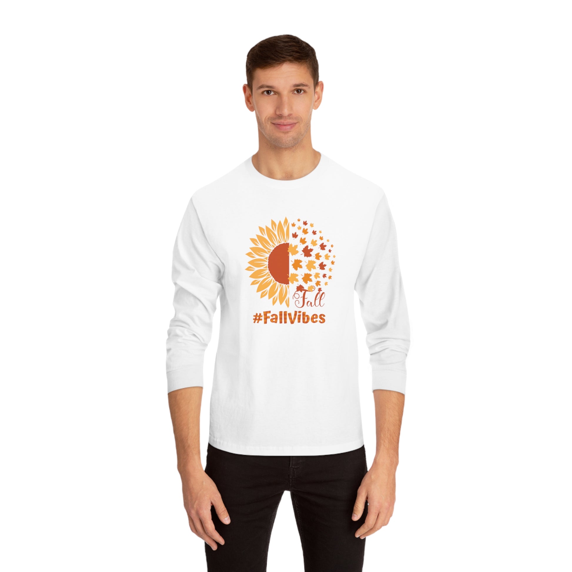 Fall Vibes Long Sleeve Unisex Classic Long Sleeve T-Shirt | Cotton, DTG, Long Sleeves, Men's Clothing, Unisex, Women's Clothing