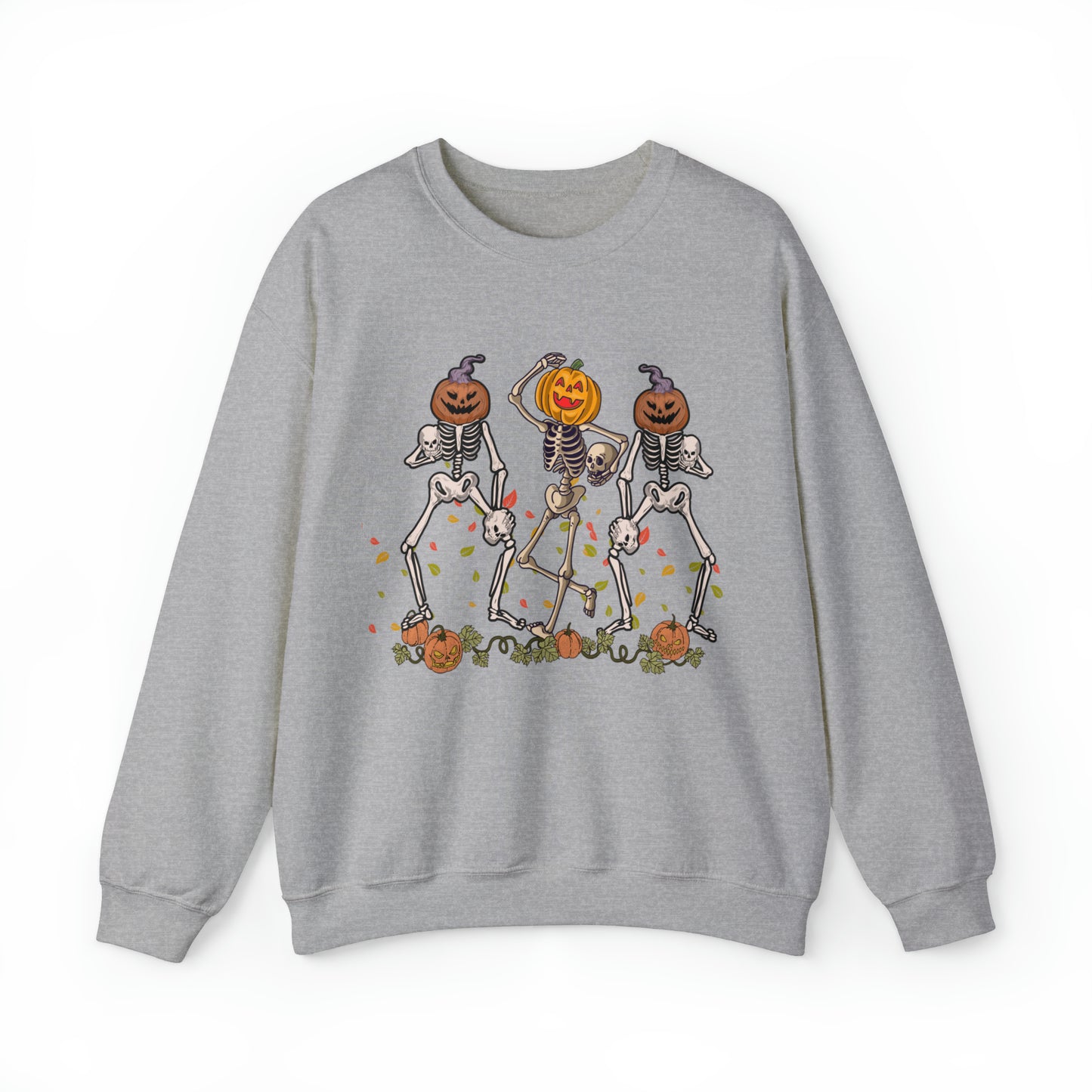 Halloween Skeletons Pumpkin Unisex Crewneck Sweatshirt | Crew neck, DTG, Men's Clothing, Regular fit, Sweatshirts, Unisex, Valentine's Day Picks, Women's Clothing