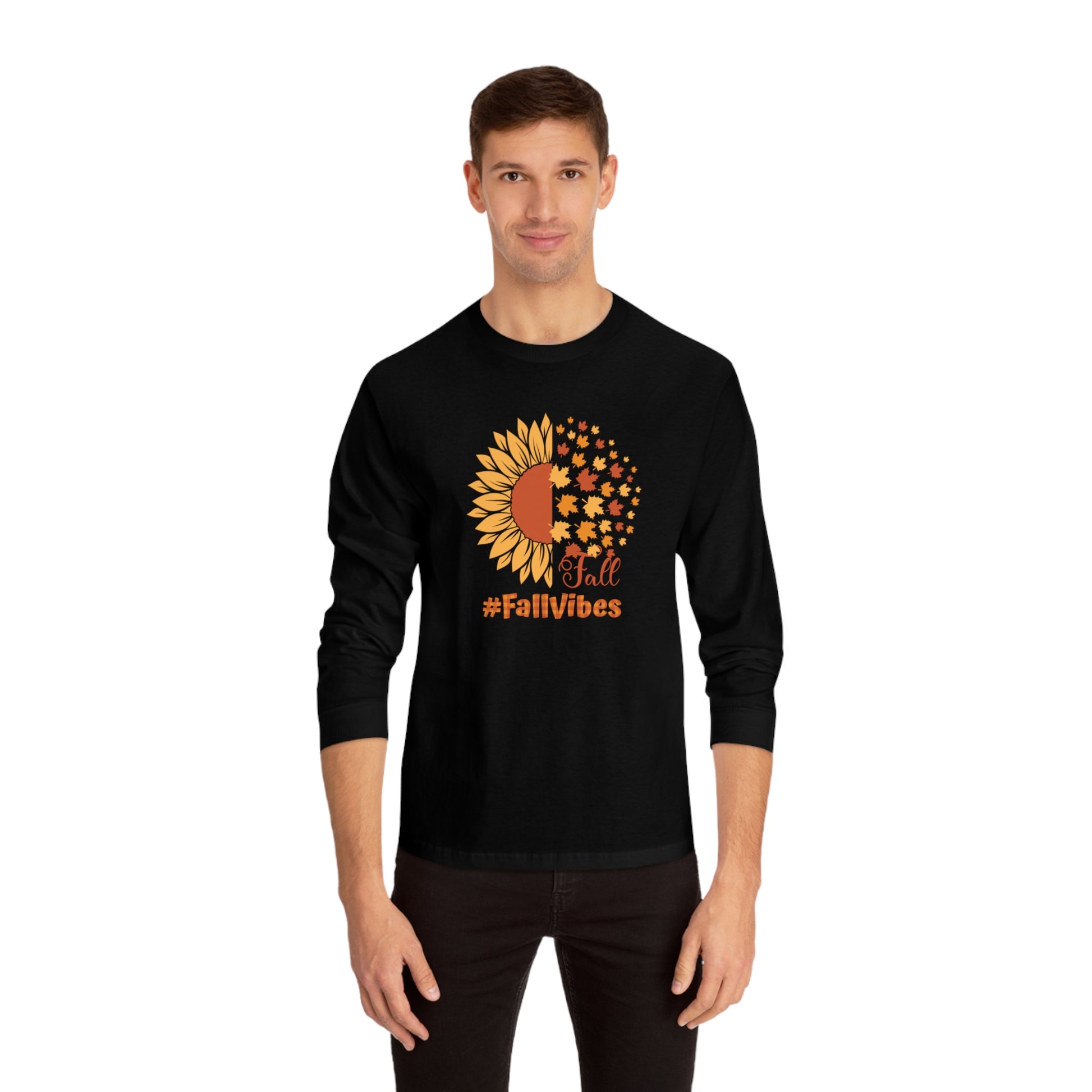 Fall Vibes Long Sleeve Unisex Classic Long Sleeve T-Shirt | Cotton, DTG, Long Sleeves, Men's Clothing, Unisex, Women's Clothing