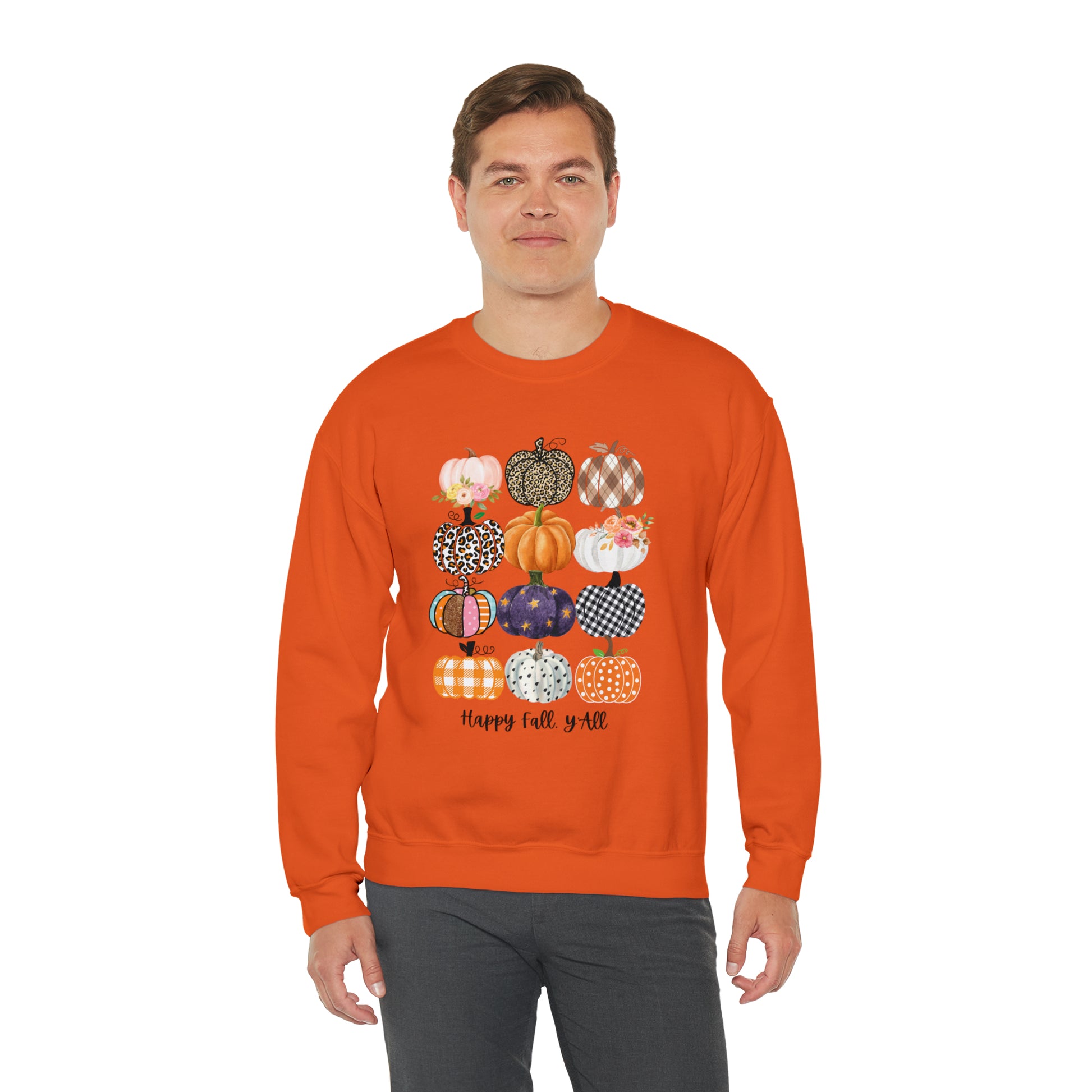 Happy Fall Y'all Pumpkins Unisex Crewneck Sweatshirt | Crew neck, DTG, Men's Clothing, Regular fit, Sweatshirts, Unisex, Valentine's Day Picks, Women's Clothing