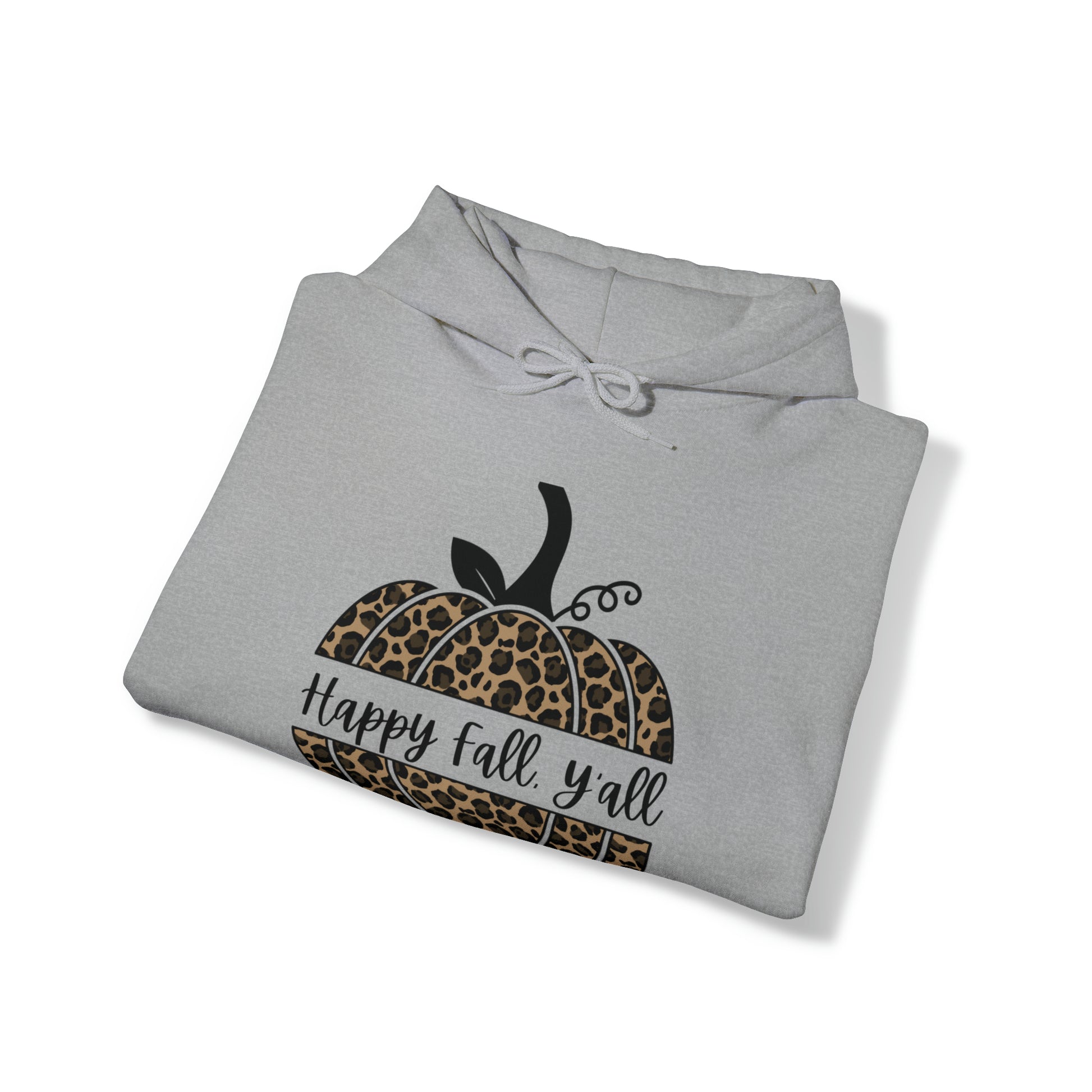 Happy Fall Y'all Hooded Unisex Hooded Sweatshirt | DTG, Hoodies, Men's Clothing, Regular fit, Unisex, Women's Clothing