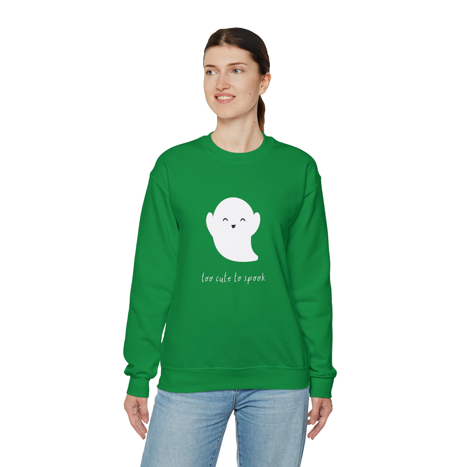 Too Cute To Spook Unisex Crewneck Sweatshirt | Crew neck, DTG, Men's Clothing, Regular fit, Sweatshirts, Unisex, Valentine's Day Picks, Women's Clothing