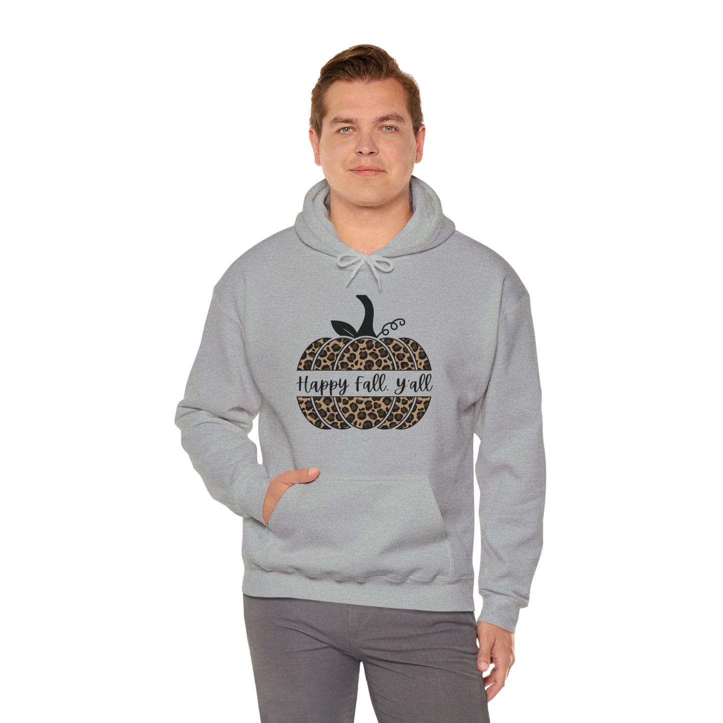 Happy Fall Y'all Hooded Unisex Hooded Sweatshirt | DTG, Hoodies, Men's Clothing, Regular fit, Unisex, Women's Clothing