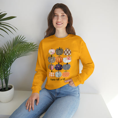 Happy Fall Y'all Pumpkins Unisex Crewneck Sweatshirt | Crew neck, DTG, Men's Clothing, Regular fit, Sweatshirts, Unisex, Valentine's Day Picks, Women's Clothing