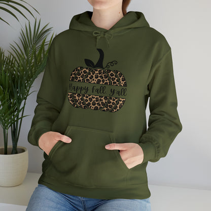 Happy Fall Y'all Hooded Unisex Hooded Sweatshirt | DTG, Hoodies, Men's Clothing, Regular fit, Unisex, Women's Clothing