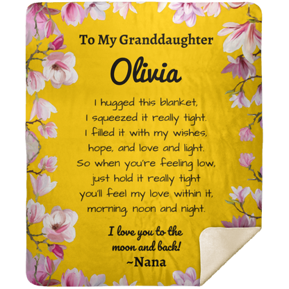 To My Granddaughter Personalized Sherpa Blanket |