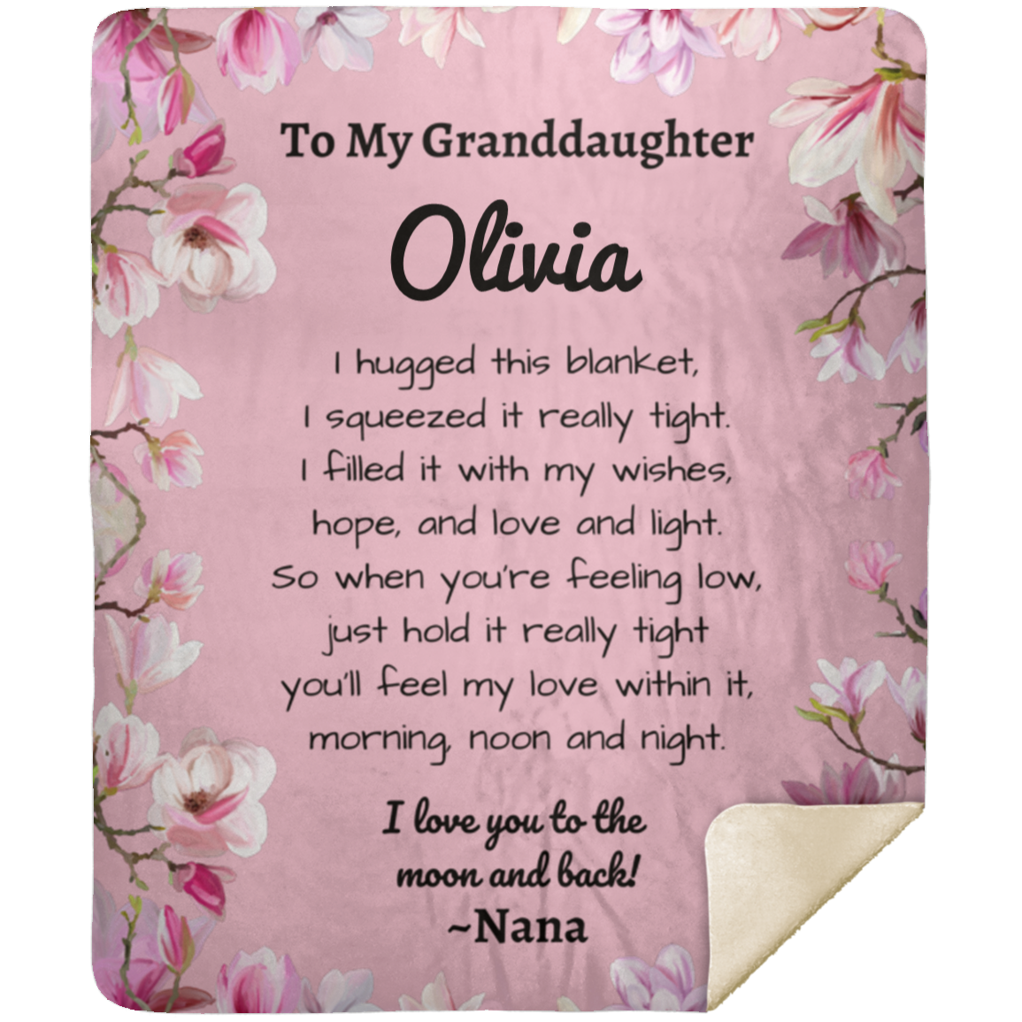 To My Granddaughter Personalized Sherpa Blanket |