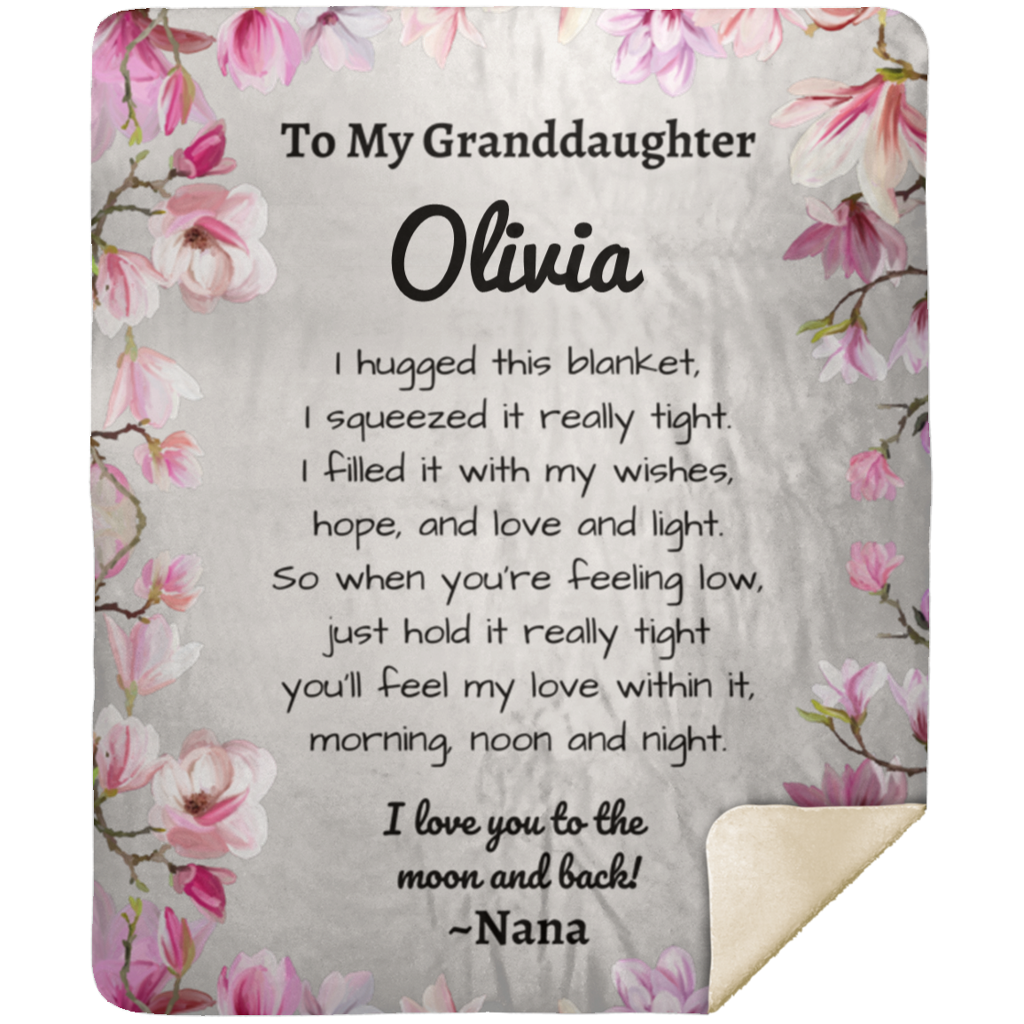 To My Granddaughter Personalized Sherpa Blanket |