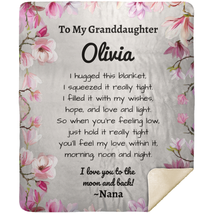 To My Granddaughter Personalized Sherpa Blanket |